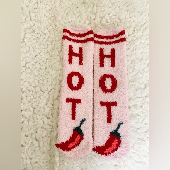Old Navy Accessories - Old Navy Cozy Socks NWOT Chili Pepper Pink and Red 'Hot' Socks OS
